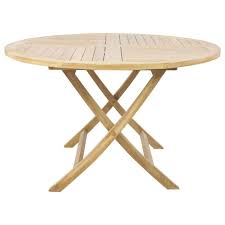 Zigzag Teak Round 120cm Folding Table