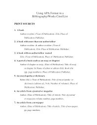 work cited bib using apa format in a bibliographyworks cited list 