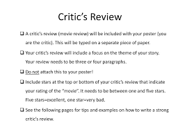 movie poster book report expectations ppt critic s review