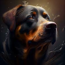 portrait of a purebred rottweiler dog