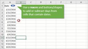 subtract days to a date excel