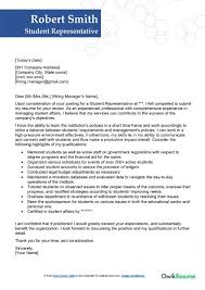 student representative cover letter