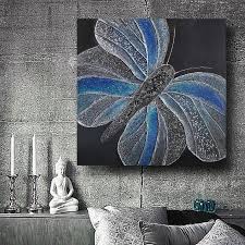 blue silver shining wall art decor