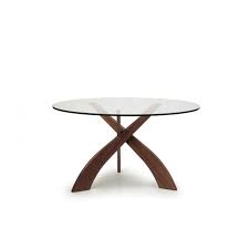 entwine glass top round dining table