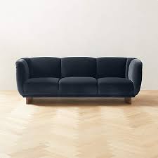 claude slate velvet modern sofa