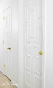 interior door makeover using moulding