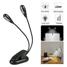 Flexible 2 Dual Arms Clip On 8 Led Light For Book Reading Tablet Lamp For Sale Online Ebay