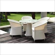 Buy Outdoor White Wicker Dining Set At