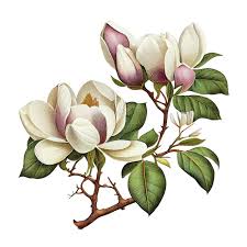 Magnolia Flower Isolated Vintage