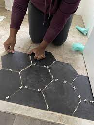 stick groutable tile over ceramic tile