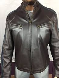 Details About Alfred Dunhill London Genuine Brown Leather Jacket Mens Racer Stripe Size 50eur