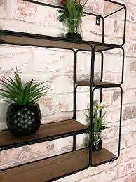 5 Cube Industrial Metal Floating Shelf