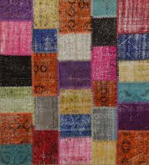 multi color patchwork turkish rug 6x6