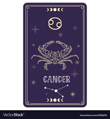 isolated tarot card with cancer zodiac