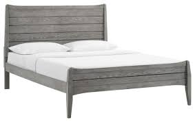 Georgia Queen Wood Platform Bed Gray