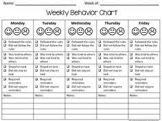 Weekly Behavior Management Kit Behaviour Chart Student