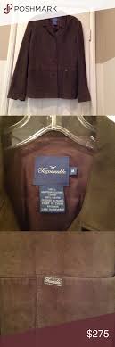 Faconnable Womens Goatskin Brown Suede Jacket M Faconnable