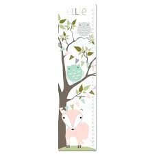 Cloth Growth Chart Wee Gallery Canvas Growth Chart Woodland