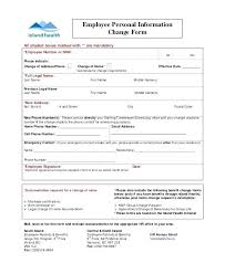 Change Of Address Form Template Employee Contact Form