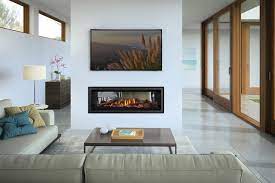 Double Sided Gas Fireplace Modern