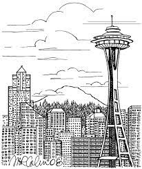 Nfl seattle seahawks coloring page. Seattle Skyline Seattle Skyline Drawing Seattle Art Seattle Skyline Tattoo
