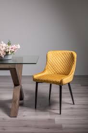 cezanne mustard velvet fabric chairs