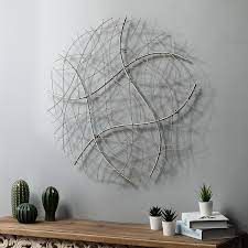 Luxenhome Large Silver Abstract Round