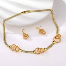 bulk gold plated dubai 2 piece jewelry