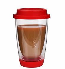 12 Oz Glass Travel Coffee Mug Tea Cup