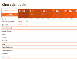 Chore Schedule Office Templates Themes Office 365