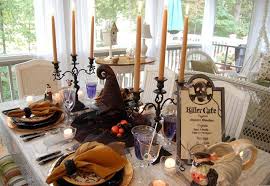 halloween tablescape dining in the