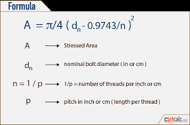 Tensile Stress Area Of Bolt Calculator