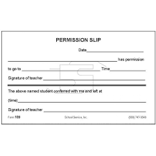 109 Permission Slip