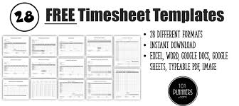 free timesheet template printables