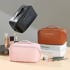 pu leather travel cosmetic bag