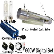 600w 600 Watt Digital Ballast Metal Air Cool Reflector Mh Hps Grow Light System Econosuperstore
