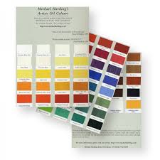Michael Harding Artists Oil Colour Chart Oil Colours