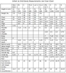 Angies Whim Body Measurements And Size Charts Infant To
