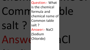 shorts salt chemical formula and