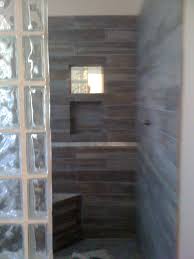 Tropical bathroom with glass block glass block throu. Glass Block Shower Designs