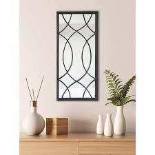 Black Windowpane Accent Wall Mirror