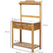 Outsunny Wooden Garden Potting Table