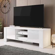 Two wide middle shelves are ideal for placing a cable box or a game console. Bmf West Tv Stand 130cm Wide White High Gloss Modern Living Room Banburymodernfurniture Co Uk