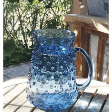 Ink Blue Hobnail Jug With Handle Dotty