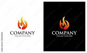 Wrench In Fire Flame Logo Design Vector