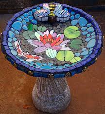 Mosaic Birdbath Glass Mosaic Art