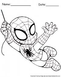 Printable spiderman coloring pages trend spiderman coloring books. Swinging Chibi Spiderman Coloring Sheet