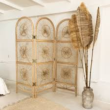Vintage Style Rattan Room Divider Wall