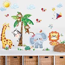 Elephant Giraffe Wall Decals Kids