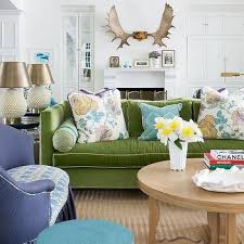 beige sofa with green pillows design ideas